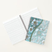 Cahier floral blanc sarcelle (Intérieur)