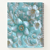 Cahier floral blanc sarcelle (Dos)