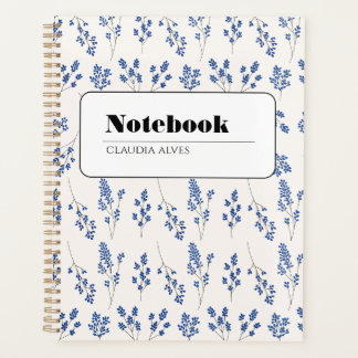 Cahier floral bleu élégant