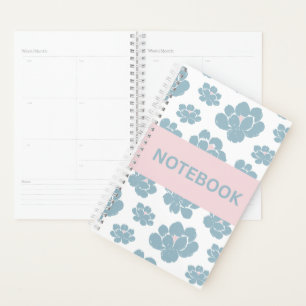 Cahier floral bleu élégant
