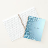 Cahier floral décoratif bleu (Intérieur)