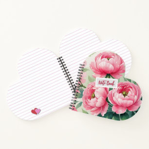Cahier Floral Élégant aux Pivoines Roses