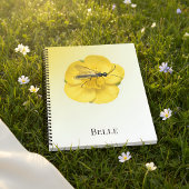 Cahier floral jaune élégant