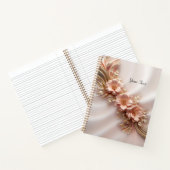 Cahier floral orange pêche élégant (Intérieur)