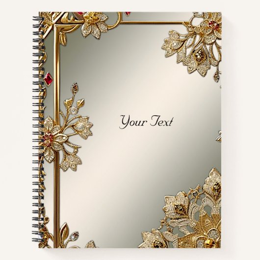 Cahier floral orné doré (Devant)