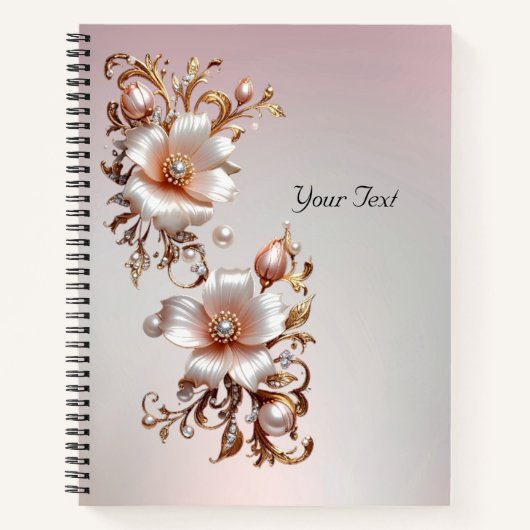 Cahier floral rose décoratif (Devant)