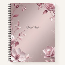 Cahier floral rose délicat