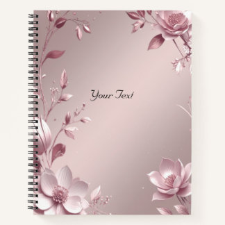 Cahier floral rose délicat