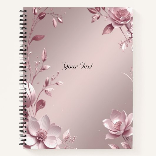 Cahier floral rose délicat (Devant)