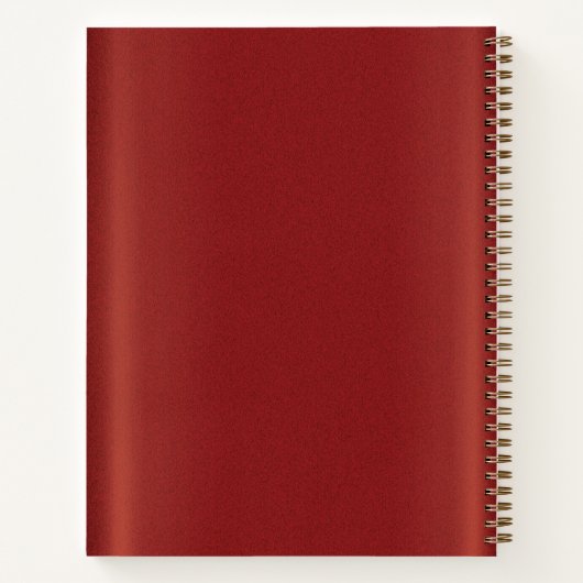 Cahier Floral Rouge Or Moderne (Dos)