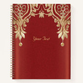 Cahier Floral Rouge Or Moderne (Devant)