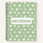 Cahier floral vert – Papeterie minimaliste (Devant)