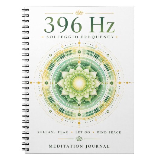 Cahier Fréquence Solfeggio 396 Hz – Libérez votre (Devant)