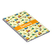 Cahier Garçons Motif Véhicules de Construction (Côté Droit)