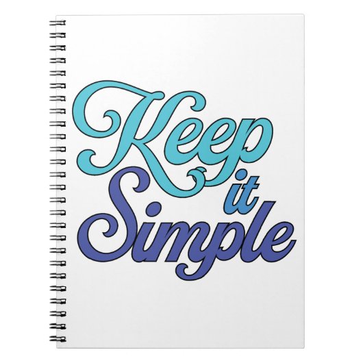 Cahier Garde les Choses Simples (Bleu) (Devant)