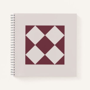 Cahier Géométrique Élégant Prune Profond et Gris P