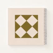 Cahier Géométrique Elégant Vert Olive & Crème (Dos)