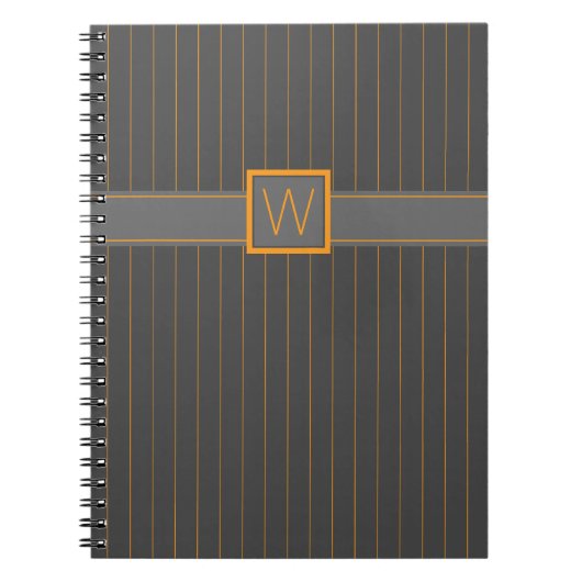 Cahier Gris avec Rayures Orange (Devant)
