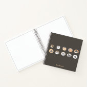 Cahier Gris Foncé aux Visages de Chat Mignons avec (Intérieur)