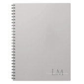 Cahier gris taupe monogramme personnalisé (Devant)
