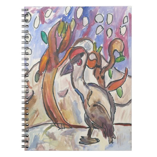 Cahier Grue couronnée de rouge (Devant)
