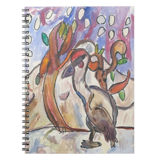 Cahier Grue Couronnée Rouge (Devant)