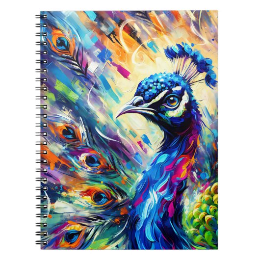 Cahier Harmonie Paon en Fleurs (Devant)