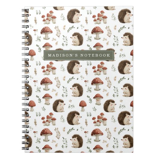 Cahier Hérisson et Champignons (Devant)