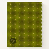 Cahier Houndstooth avec accent doré et olive (Dos)