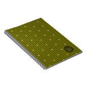 Cahier Houndstooth avec accent doré Olive (Côté Droit)