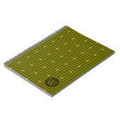 Cahier Houndstooth avec accent doré Olive (Côté gauche)