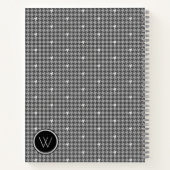 Cahier Houndstooth Gris avec Accent Argenté (Dos)