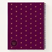 Cahier Houndstooth Rose avec Accent Doré (Dos)