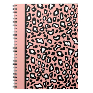 Cahier imprimé léopard rose et noir