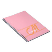 Cahier Initial Monogramme Moderne Tendance Rose (Côté Droit)