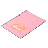 Cahier Initial Monogramme Moderne Tendance Rose (Côté gauche)