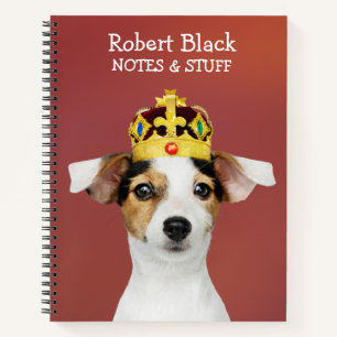 Cahier Jack Russell portant une couronne