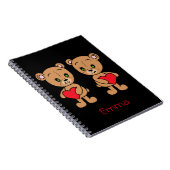 Cahier joli bébé ours avec des coeurs (Côté Droit)