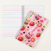 Cahier joli thé aux perles de fraise (À l'intérieur)