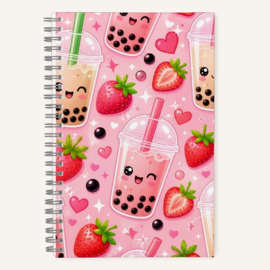 Cahier joli thé aux perles de fraise (Recto)