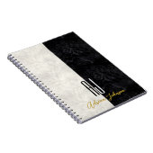 Cahier Journal à Monogramme Marbre Or Noir (Côté Droit)