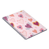 Cahier Journal à Motif de Cœurs Roses (Côté Droit)