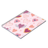 Cahier Journal à Motif de Cœurs Roses (Côté gauche)