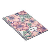 Cahier Journal à Motif de Fleur Rose PERSONALISÉ (Côté Droit)