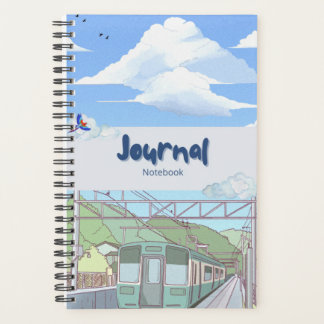 Cahier Journal Aesthetic Sky & Train | Pastel Douc