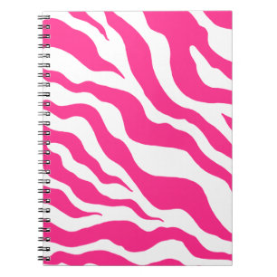 Cahier journal cadeau à motif zèbre rose