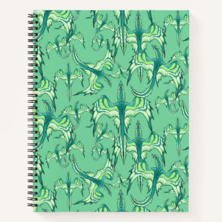 Cahier Journal Carnet Spirale Dragon Vert