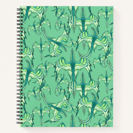 Cahier Journal Carnet Spirale Dragon Vert (Devant)