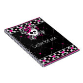 Cahier journal crâne rose croix et coeurs (Côté Droit)