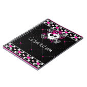 Cahier journal crâne rose croix et coeurs (Côté gauche)